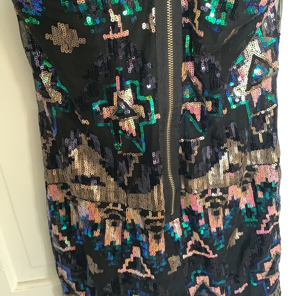 Strapless black sequin dress - Picture 2 of 4